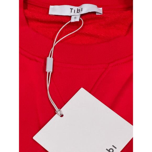 Tibi Midi Red Open Back terry Sweatshirt Dress small - Picture 3 of 14